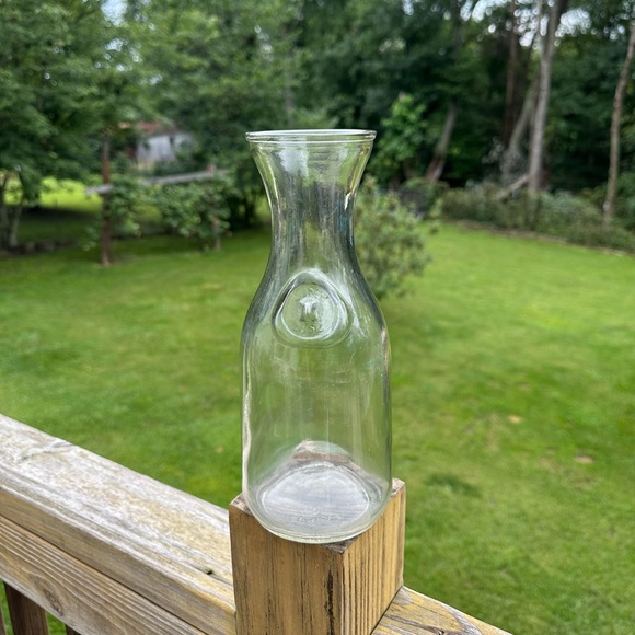 Vintage Embossed Paul Mason Since 1852 Glass Milk Bottle Jug Wine Carafe - Picture 1 of 3